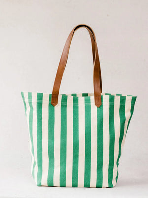 ABLE Mandrell Striped Canvas Tote