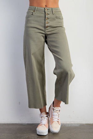 Button Fly Cropped Chinos