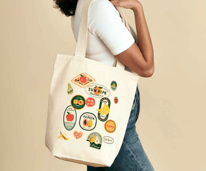 Rifle Paper Co. Fruit Stickers Canvas Tote Bag
