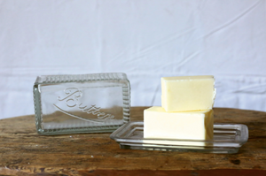 Double Glass Butter Dish