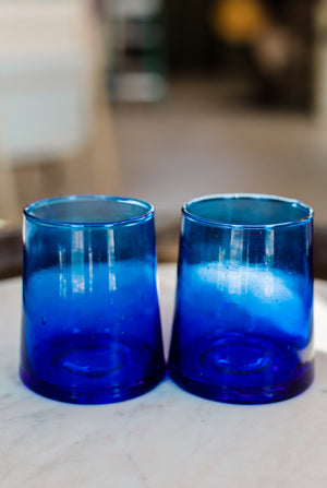 Blue Moroccan Artisan Glassware