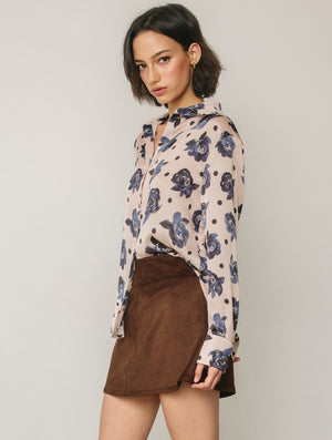 In Bloom Rose Satin Blouse