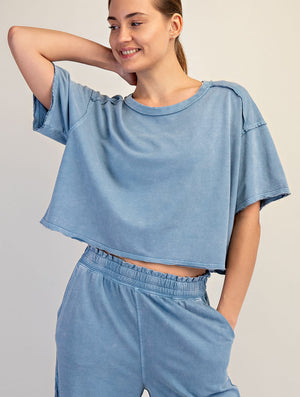 Mineral Washed Boxed Crop Tee