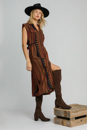 Santa Fe Striped Midi Dress