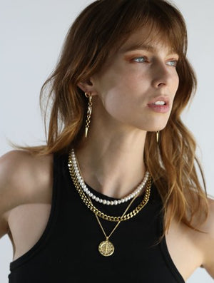 Rachel Nathan Pearl Curb Necklace