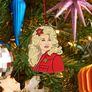 Dolly Poinsettia Enamel Holiday Ornament