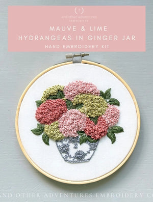 Hydrangeas Ginger Jar Crossstich Set