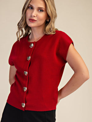 Red Heart Drop Sleeve Sweater