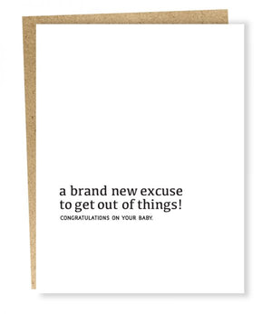 New Baby Excuse Card