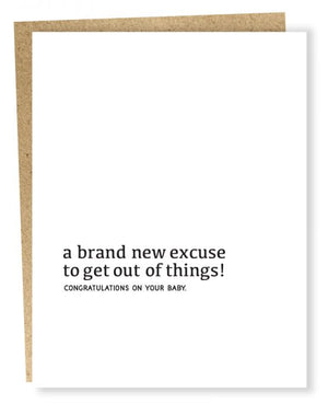 New Baby Excuse Card