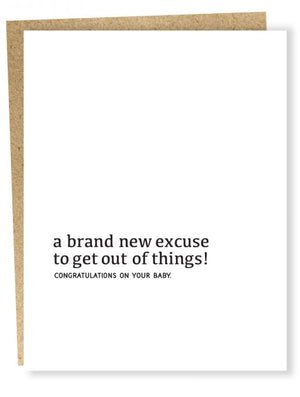 New Baby Excuse Card