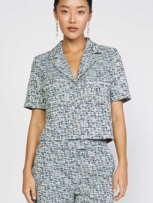 Celine Crop Tweed Blazer