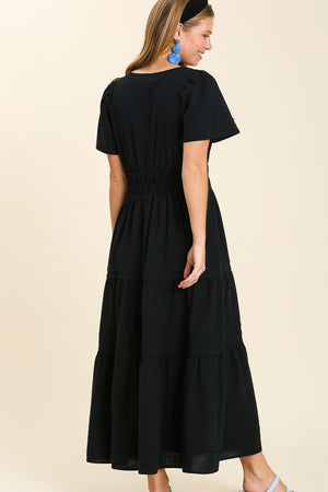 Marisa Tiered Midnight Midi Dress