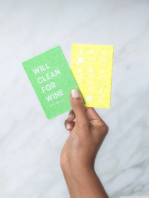 Wine Wash Co. 2-Pack Color Biodegradable Pop-Up Wine Sponges
