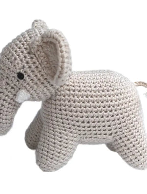 Standing Elephant Hand Crocheted Rattle