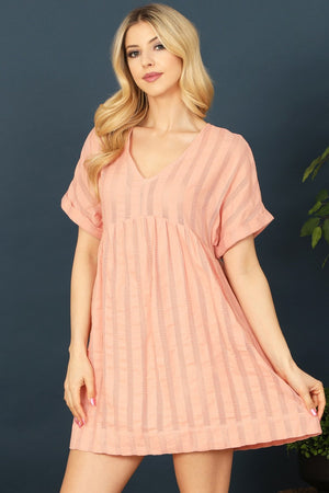 Blush Textured Cotton Dress