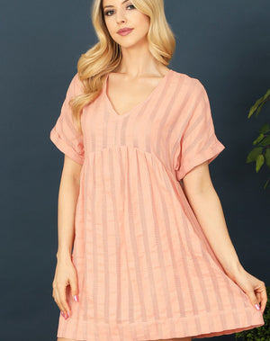 Blush Textured Cotton Dress