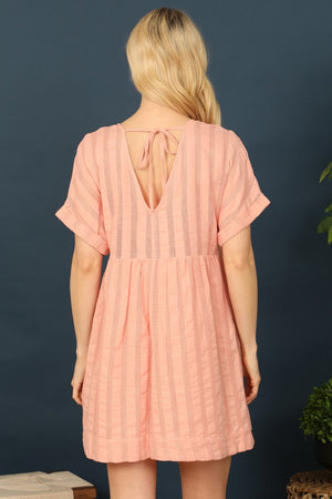 Blush Textured Cotton Dress