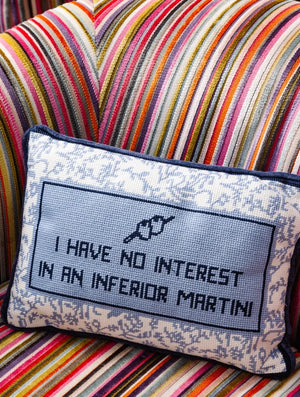 Furbish Needlepoint Inferior Martini Pillow