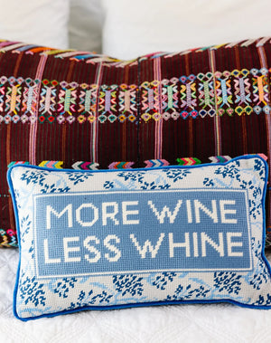 Furbish Needlepoint More Wine Pillow