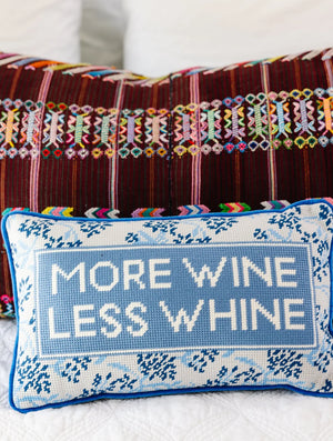 Furbish Needlepoint More Wine Pillow