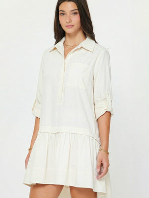 Drop Waist Mini Shirt Dress