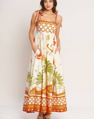 Casablanca Print Maxi Dress