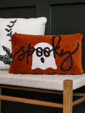 Spooky Ghost Beaded Pillow