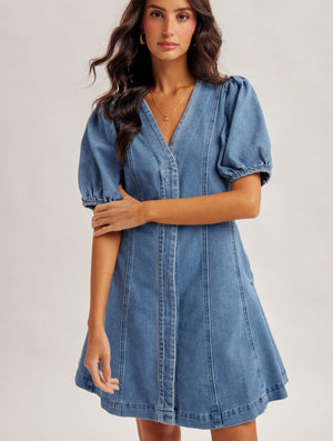 Farren Denim Flared Dress