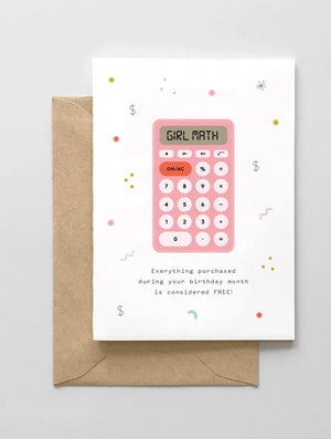 Girl Math Birthday Card