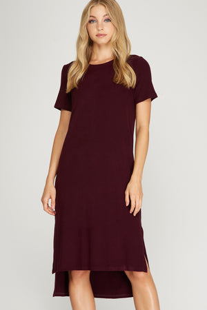 Wren Maroon Midi Dress