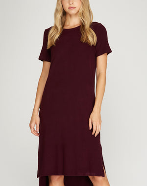 Wren Maroon Midi Dress