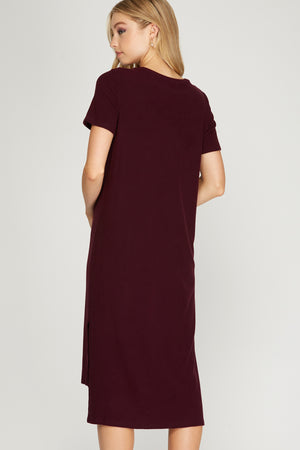 Wren Maroon Midi Dress