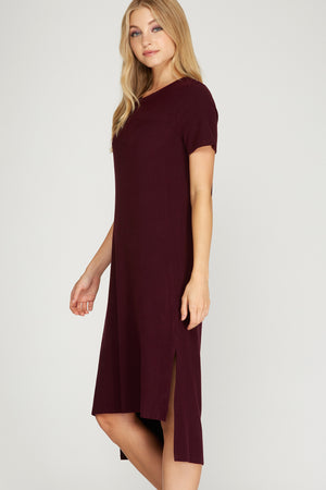 Wren Maroon Midi Dress