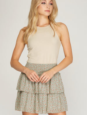 Ditsy Floral Tiered Skirt