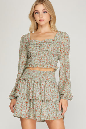 Ditsy Floral Tiered Skirt