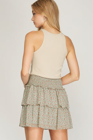 Ditsy Floral Tiered Skirt