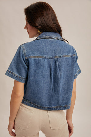 Pre-Order | Delilah Boxed Denim Top