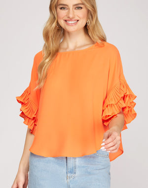 Clementine Pleated Sleeve Top