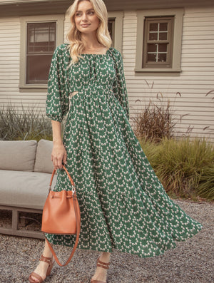 Fawn Floral Cut-Out Dress