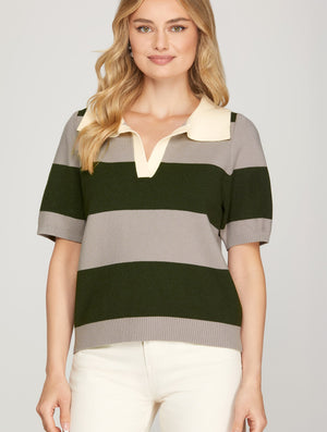 Scout Striped Varsity Top