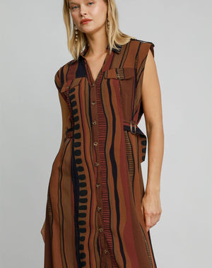 Santa Fe Striped Midi Dress