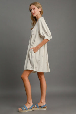 Erynn Embroidered Bow Dress