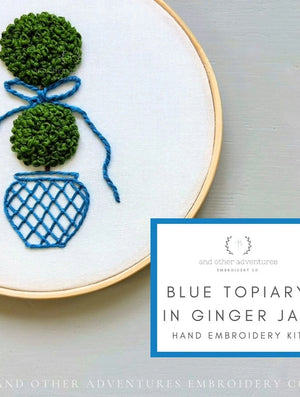 Blue Topiary Crossstich Set