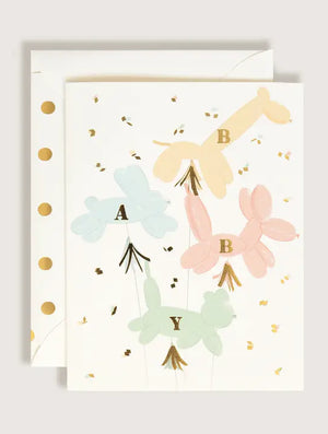 Baby Animal Balloons Greeting Card