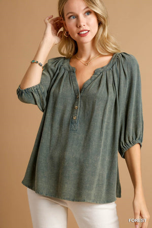 Penelope Pintuck Forest Top