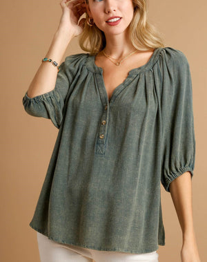 Penelope Pintuck Forest Top