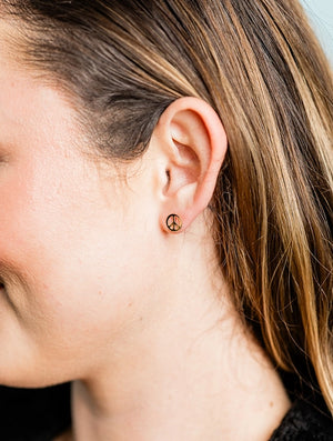 Tiny Peace Stud Earrings