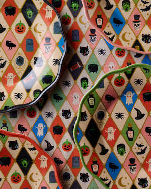 Rifle Paper Co. Halloween Argyle Melamine Dessert Plate Set
