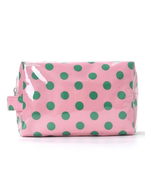 Pink & Green Polka Dot Cosmetic Bag